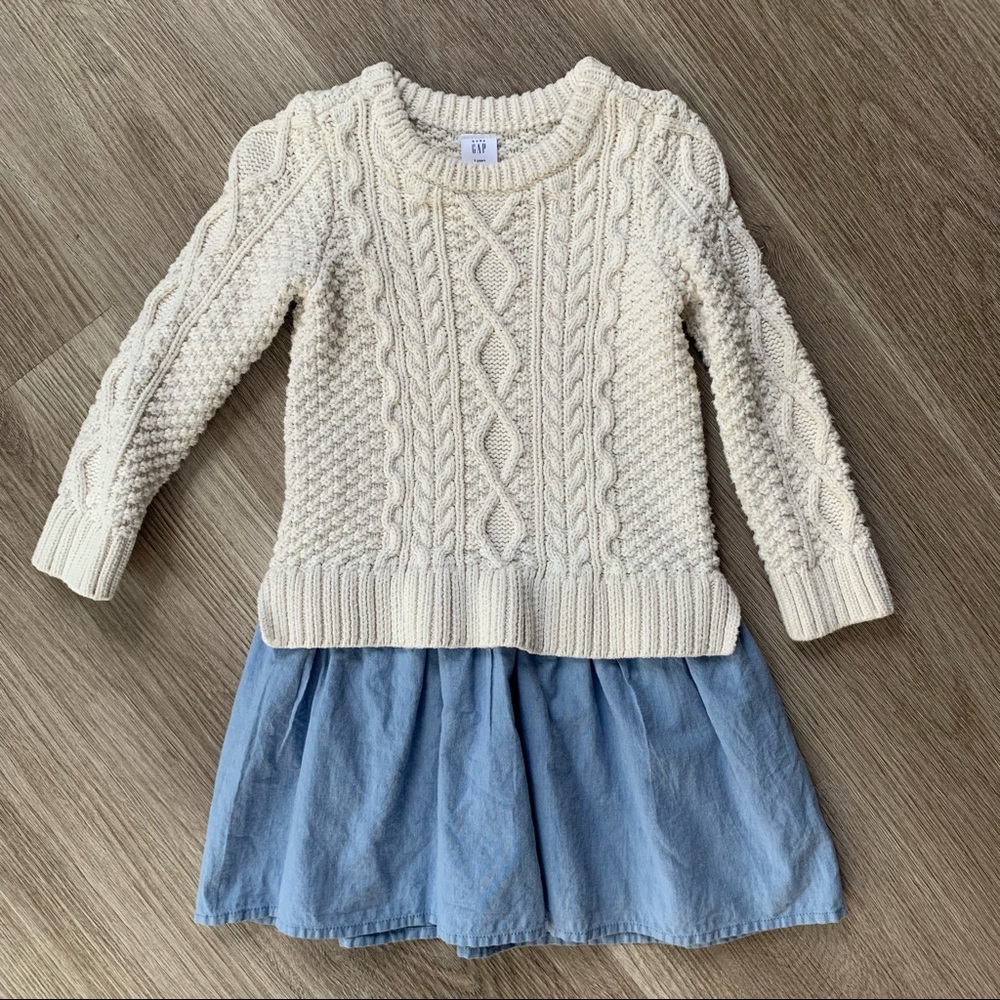💢SOLD💢 Gap Knit & Cotton Denim Dress